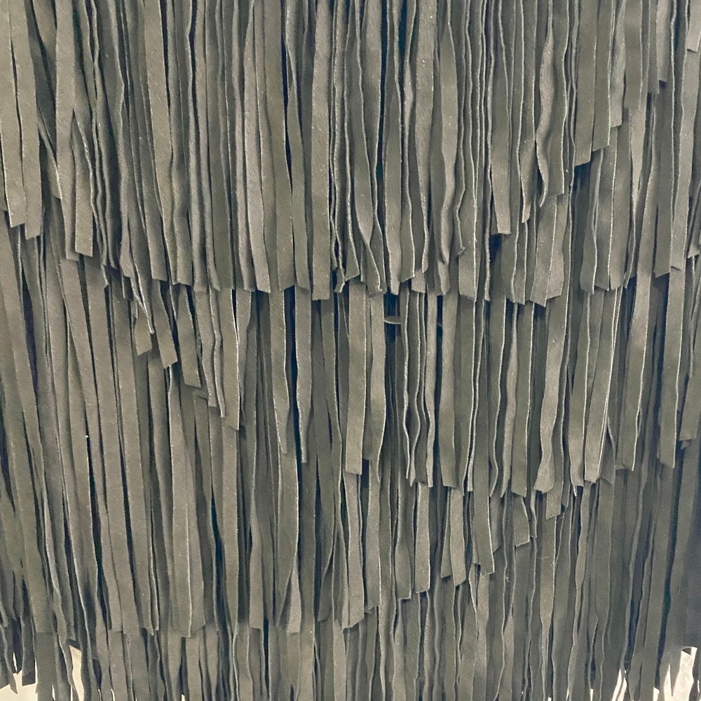 NWT Haute Hippie Suede Fringe‎ Mini Skirt S $565 Black Silk Lined Western Boho - Picture 5 of 10
